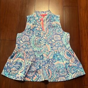 Lilly Pulitzer Novella Ruffle Hem Top